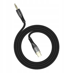 JELLICO kabel audio AUX Mini Jack 3 5mm na USB C 1 2m wytrzymale zlacza Stan opakowania oryginalne