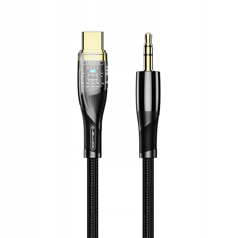 JELLICO kabel audio AUX Mini Jack 3 5mm na USB C 1 2m wytrzymale zlacza