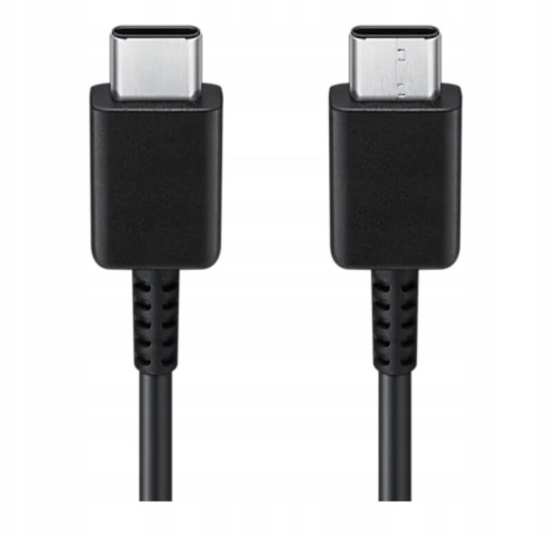 Oryginalny kabel Samsung EP DA705BBE 2x USB C 1m czarny szybkie ladowanie