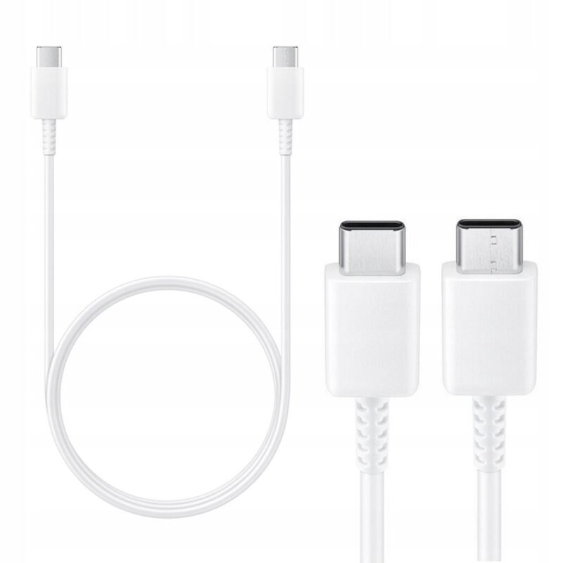 Oryginalny kabel Samsung EP DA705BWE 2x USB C 1m bialy szybkie ladowanie EAN GTIN 8801643993542