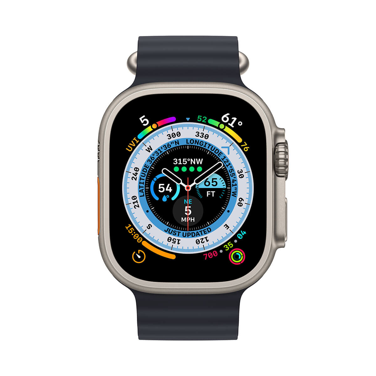 apple watch ultra gps cellular koperta 49mm z tytanu z paskiem ocean w kolorze polnocy fqfk3j a 5 1